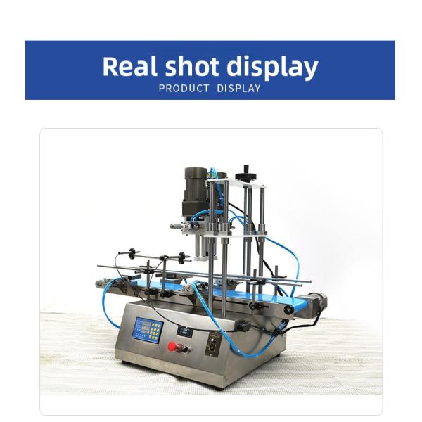High Efficiency Semi Automatic Desktop Pneumatic Screw Machine Plastic Cap for Cosmetics Water Beverages Glass Spray Bottles