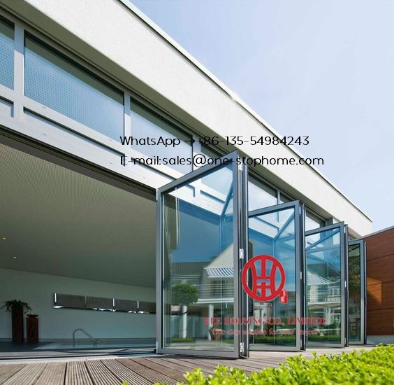 soundproof double aluminium folding home bi-fold door,Australia certified thermal rating and acoustic sliding door