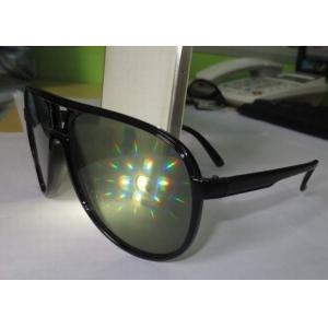 China Black Plastic Diffraction Glasses , 13500 Lines Emerald Firework Glasses wholesale