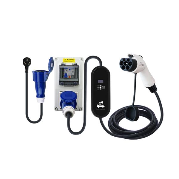 Electric Vehicle EV Charger Type 2 32 Amp 220V-240V CEE Plug Car Charging Cable Switch Box
