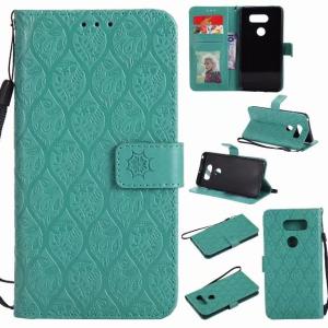 China LG V30 Leather Protective Case with Flower Embossed Pattern wholesale