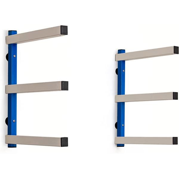 6 Levels Wall Mounted Steel Storage Rack for Lumber Skis and Pipes Storage Holders Racks