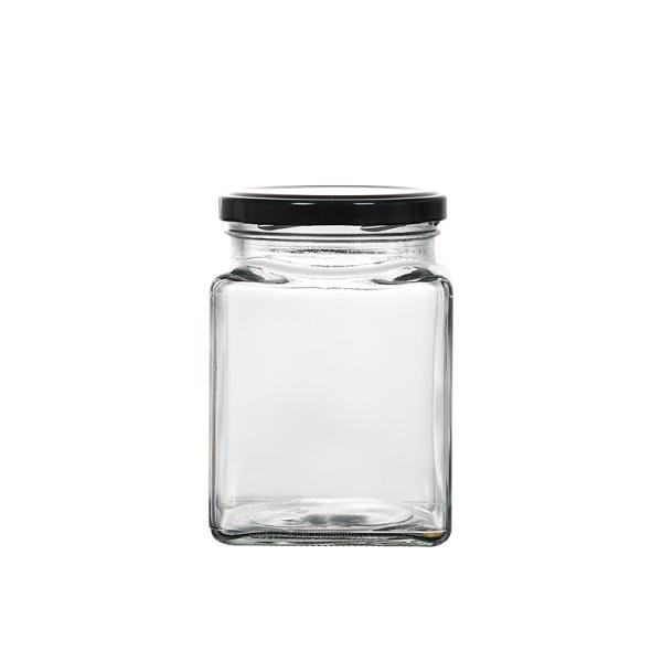 380ml 250ml Transparent Glass Jars HD Crystal Square Glass Honey Jar