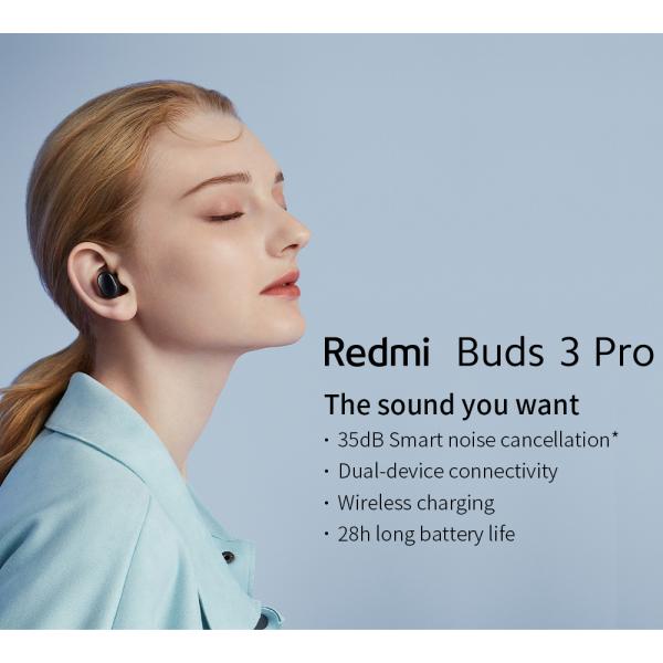 Global Version TWS Wireless Earphones Headphones 35dB ANC Dual-device Xiaomi Redmi Buds 3 Pro