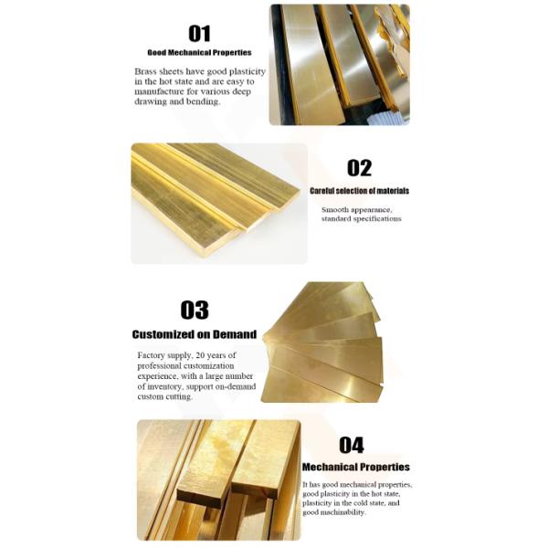 3mm Gold Plated Brass Sheet C22000 Custom For Industrial Applications