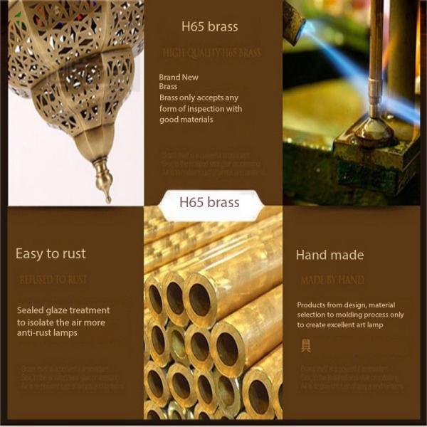 Creative Ethnic Vintage Copper Chandelier With Copper Body 180° Beam Angle