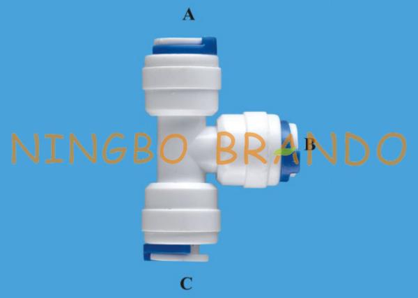 Quality 1/4'' POM Union Tee Pipe Push In To Quick Connect RO Fittings for sale