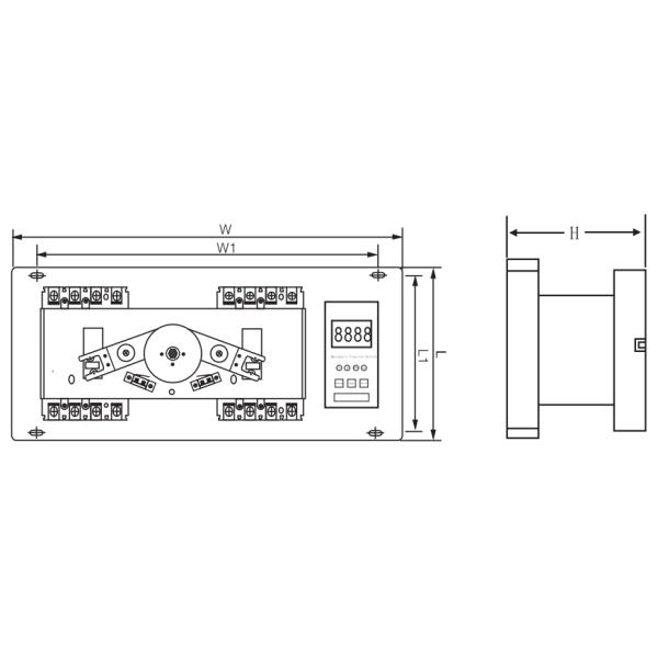 ATSQ2 Series Intelligent MCCB type double power automatic transfer switch 3P/100A