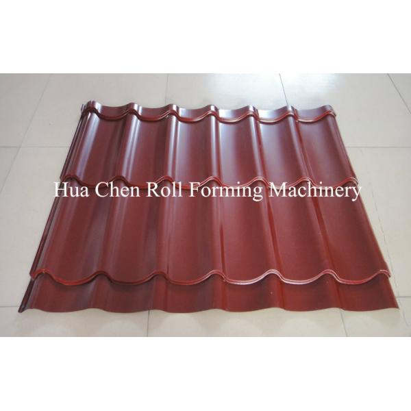 Auto Glazed Tile Roll Forming Machine , Roofing Sheet Forming Machine PLC Control