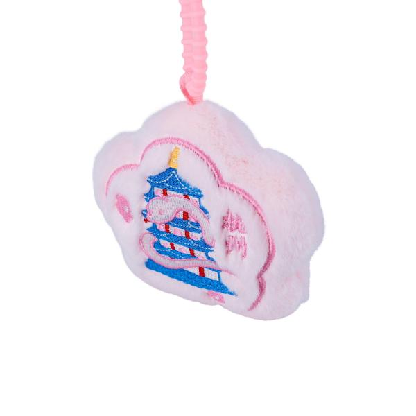 Kawaii Pink Flower Plush Keychain Adorable Floral Stuffed Keyring Toy Customized Size