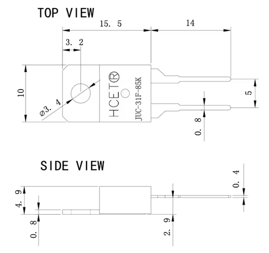 Customized JUC-31F KSD-01F Bimetallic Thermostat Switch Thermal Protector