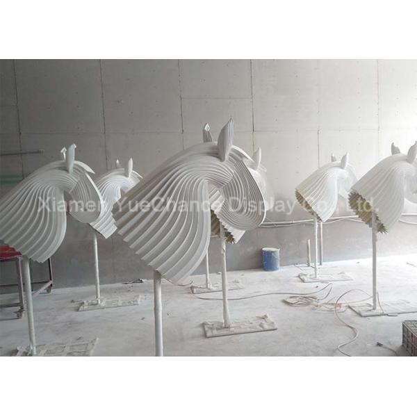 Origami Style Shop Window Decoratio Custom Life Size Fiberglass Horse Head Sculpture