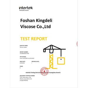 Foshan Kingdeli Viscose Co., Ltd. Certifications