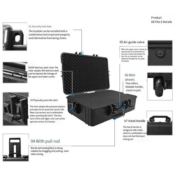 IP67 Waterproof ABS Plastic Flight Case with Custom Logo