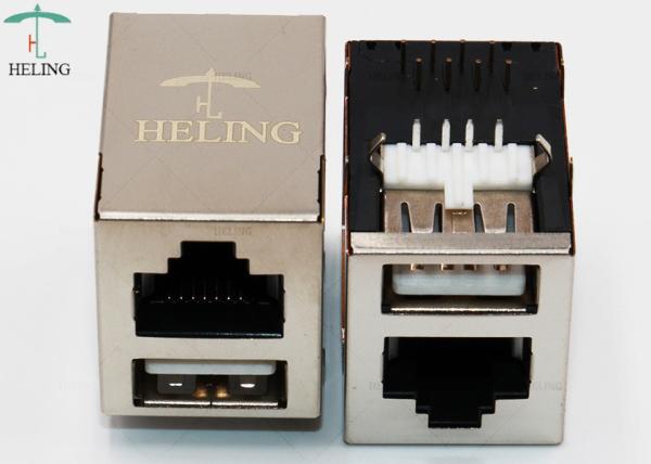 2 x 1 Tab Up Shielded USB HDMI Ethernet Connector RJ45 For Network Information