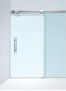 lightweight double sliding frameless glass Semi Automatic Door with 32-bit microprocessor