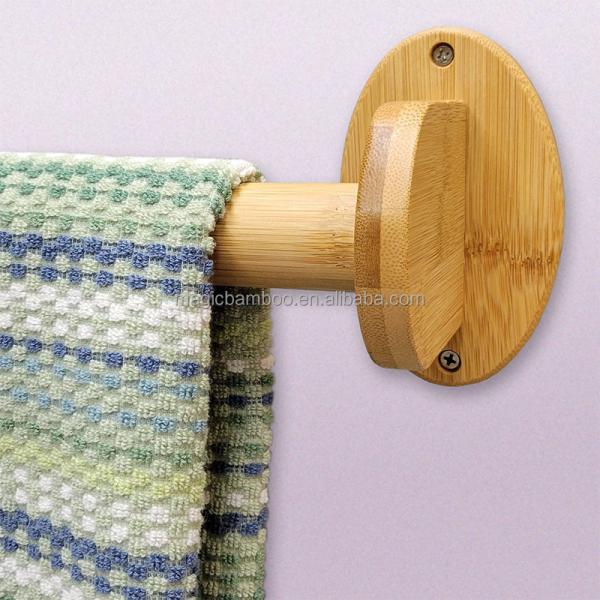 BAMBOO Towel Rack Wall Mount for Team Customers in Bathroom Kitchen Studio Spa Shower