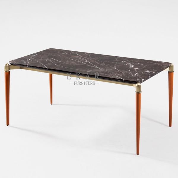 Quality Marble Or Wooden Top Metal Frame Modern Rectangle Dining Table  DA-TA18 for sale