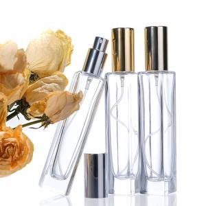 China Custom Logo 50ml Clear Square Glass Perfume Spray Diffuser Bottle wholesale