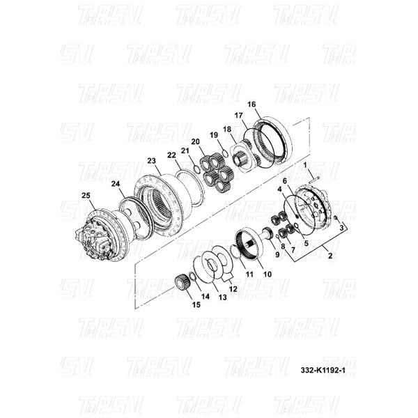 332/H3928 Excavator Travel 2Stage Planetary Carrier Assembly JS200