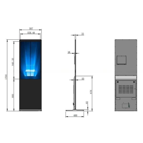 43" inch floor standing touchscreen display with Android Linux Win10/11 OS all-in-one PC