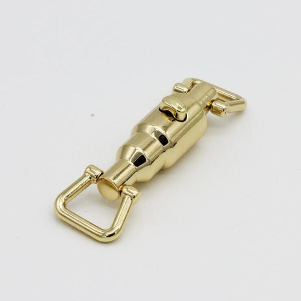 Super design double ring buckle light gold decorative bag press button locks