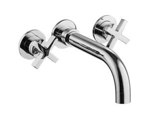 China Chrome Finish Concealed Basin Mixer Tap Polished with Double Handles wholesale
