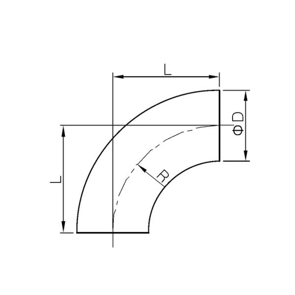 304 / 304L Stainless Steel Sanitary Pipe Fittings Butt Weld Tube Elbow For Food Industry