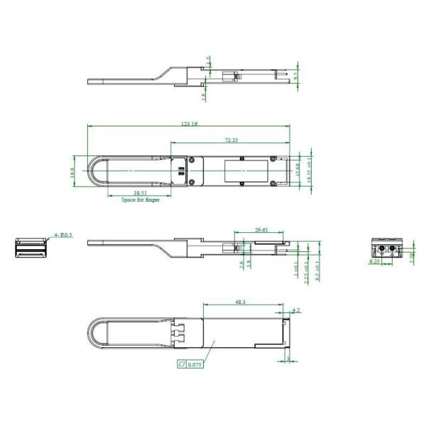 100GBASE-DR1 Ethernet SFP Transceiver 100G QSFP28 Transceiver Duplex LC 1310nm 500m