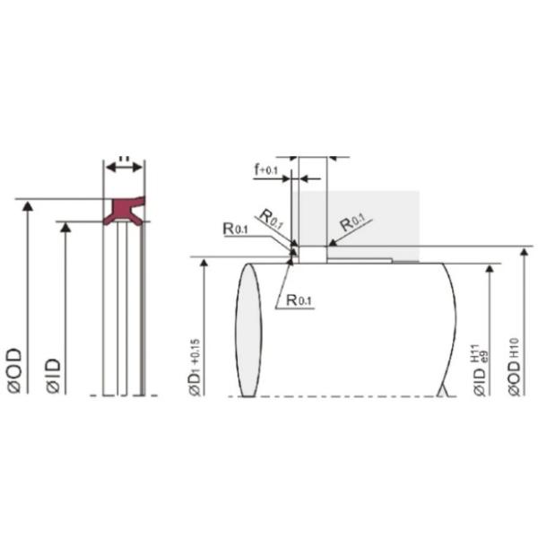 EM Rod Seal/Wiper Ring For Festo Pneumatic Cylinder Rods,EM 0407 P5010,Roland Printed Machine Cylinder Seal
