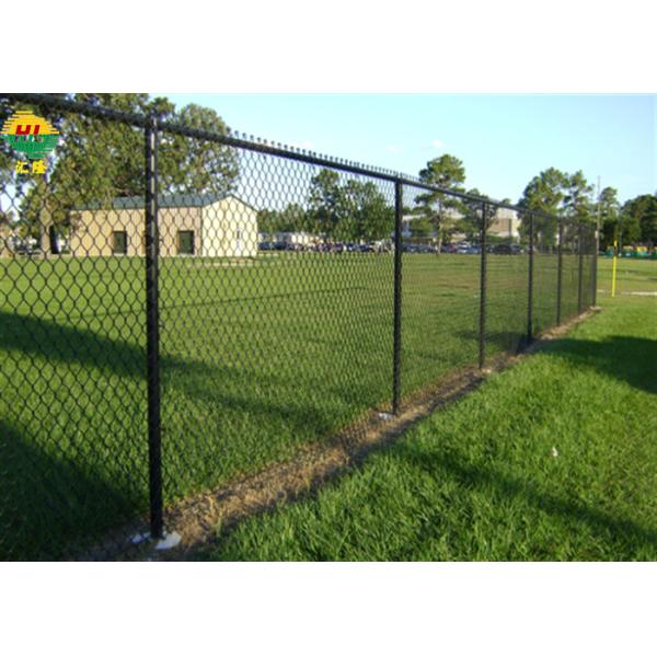 Black Pvc Coated Chain Link Fence Roll 6 Foot H 50ft L