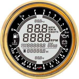 Black 85mm 16V 5Bar Multi Function Boat Gauges Yacht Instrument