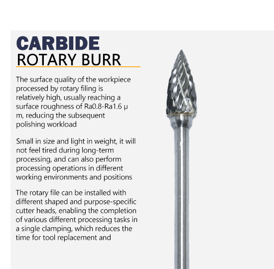 High Performance Carbide Rotary Burr with 120° Point Angle and 3 Years Warranty for Precision Metal Machining