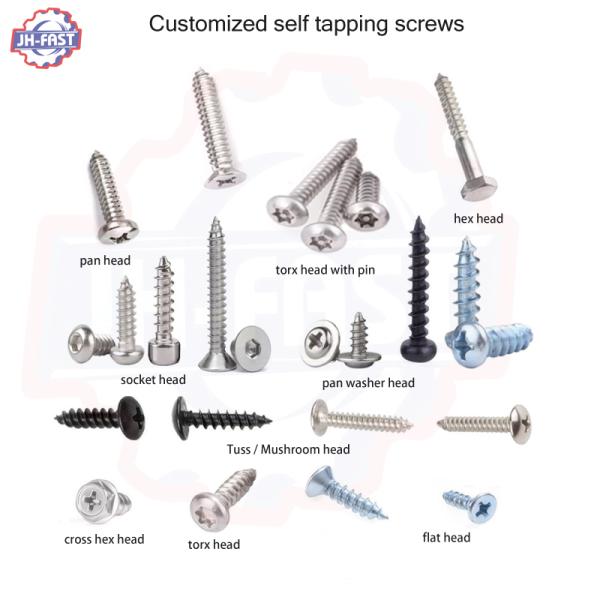 Metric Black Oxide Hex Torx Cross Flat Truss Pan Head Self-Tapping Screw for Plastic and Wood