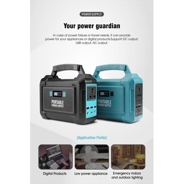 Home Fast Charging Portable Power Station 40ah 150W Mini Solar System Generator