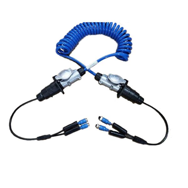 Male and Female M12 7 Pin Video Power Cable For Rear View Backup Camera System