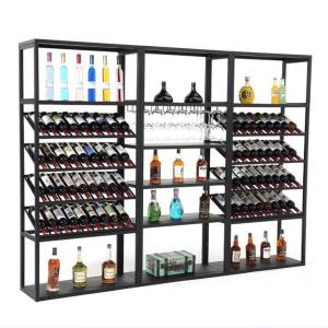 Buy cheap Black Elegant Wooden Wine Display Stand With Spray Painting Surface Treatment from wholesalers