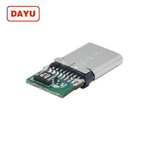 Smooth Sides USB C Male Connector Type C Connector With Thermistor