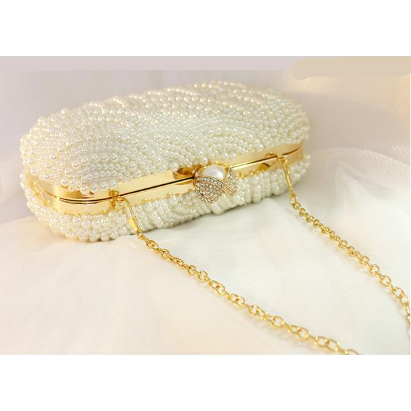 Bride's rhinestone pearl handbag new dinner evening bag socialite's hand sewed beaded gown small wedding bags