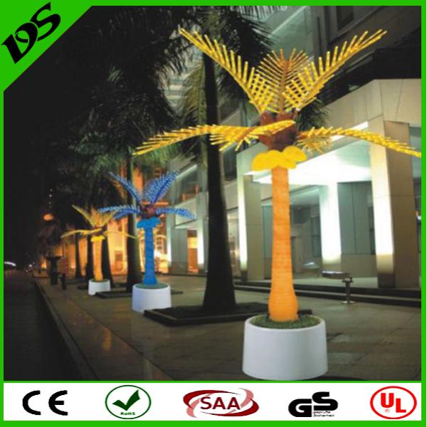 2016 Promotion China made Led artificial coconut tree, outdoor led palm tree light for dec