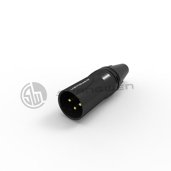 Mini 3 Pin Audio Connector Lightweight XLR Male Plug Connector
