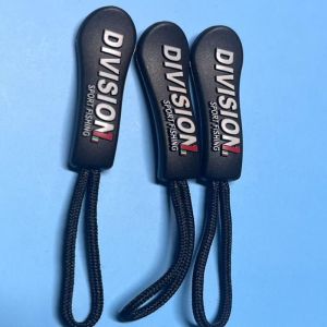 Black Plastic Hanging Rubber Nylon Zipper Puller Strings OEM