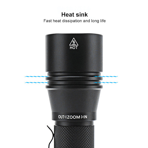 1000 Lumen Zoomable Rechargeable Dive Torch 10 Watt Convenient To Operate