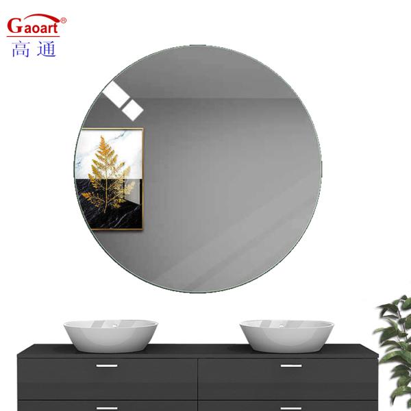 Contemporary Glass Mirror Large Circle Frameless Shape for Home Decor and Wall Display