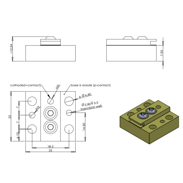 1064 Nm Laser Diode Water Cooled Single Bar Hair Removal Stack Diodes