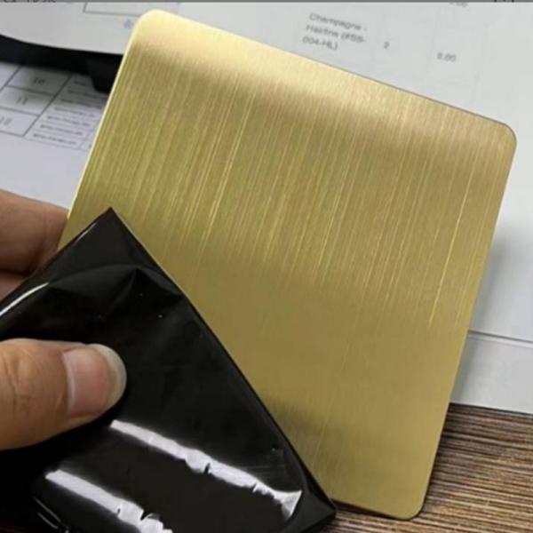 ASTM 304 316 Decorative Metal Sheets Hairline #4 Finish PVD Color 4x8 Brushed Stainless Steel Sheet