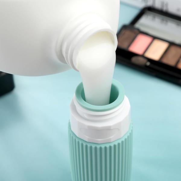 Mint Green Silicone Travel Toiletries Bottles Set Reusable Leak Proof 60ML