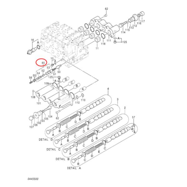 EX200-2 EX220-2 Main Control Valve 4335200 Spool Excavator Relief Valve