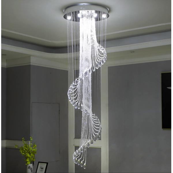 Crystal Room Lights Spiral K9 Crystal Staircase European Chandelier(WH-NC-21)