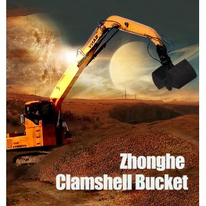 Kobelco Double Cylinder Excavator Clamshell Bucket For Sk200
